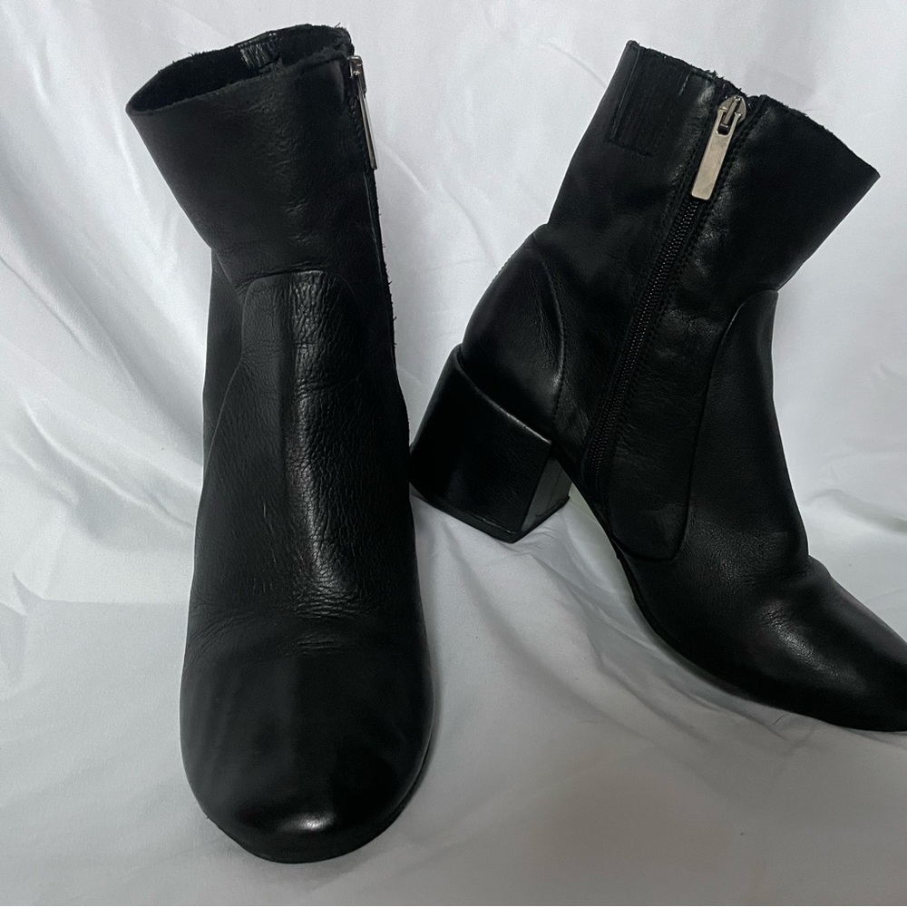 Jeffrey Campbell Black Leather Ankle Boots